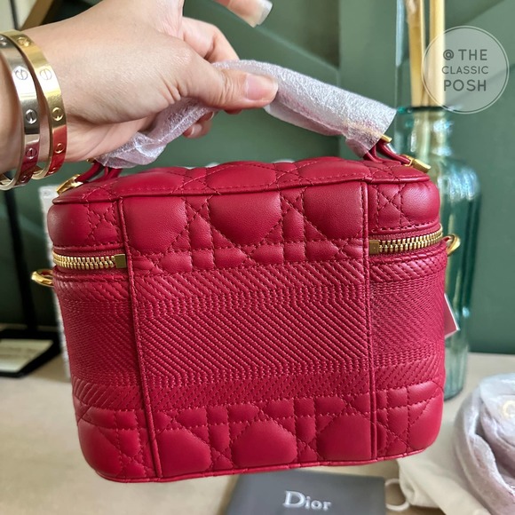 BNWT DIOR TRAVEL VANITY LAMBSKIN SMALL  LEATHER CROSSBODY BAG - Picture 3 of 12